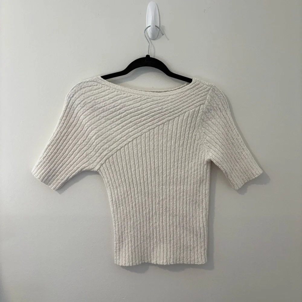 Anthropologie Maeve Ribbed Sweater Top Large - Picture 3 of 5